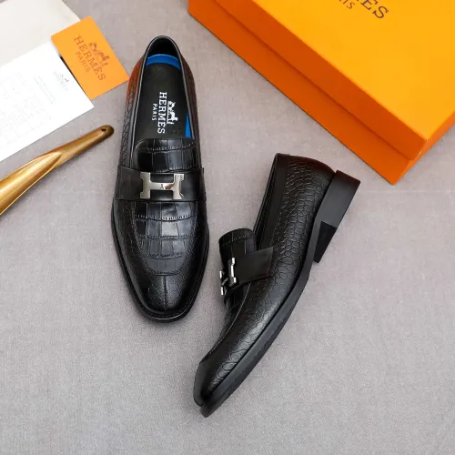 Replica Hermes Leather Shoes For Men #1434145 $88.00 USD for Wholesale