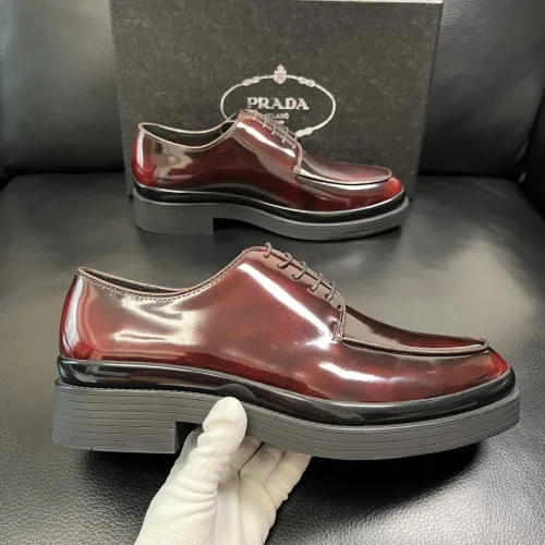 Replica Prada Leather Shoes For Men #1434748 $150.00 USD for Wholesale