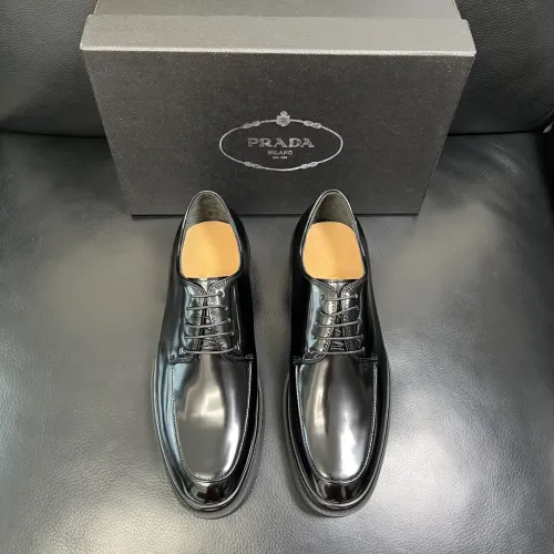 Replica Prada Leather Shoes For Men #1434749 $150.00 USD for Wholesale