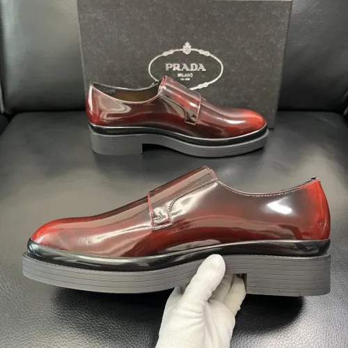 Replica Prada Leather Shoes For Men #1434752 $150.00 USD for Wholesale