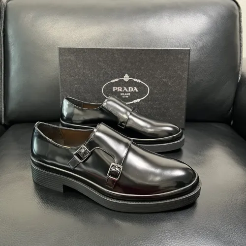 Replica Prada Leather Shoes For Men #1434753 $150.00 USD for Wholesale