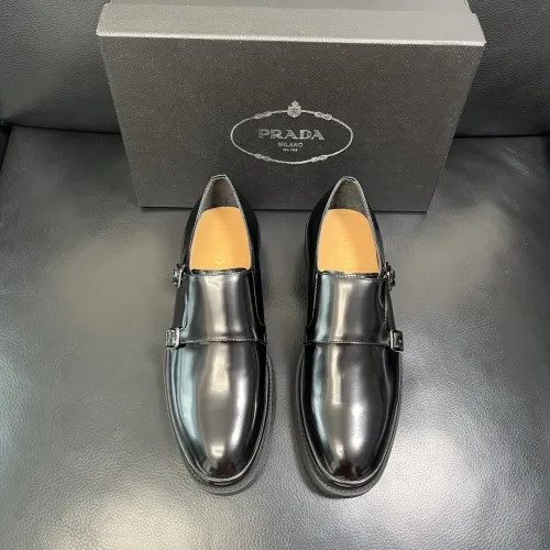 Replica Prada Leather Shoes For Men #1434753 $150.00 USD for Wholesale