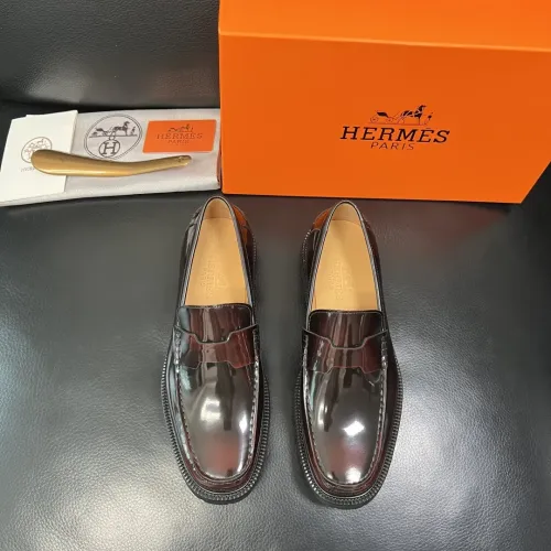 Replica Hermes Leather Shoes For Men #1434754 $125.00 USD for Wholesale