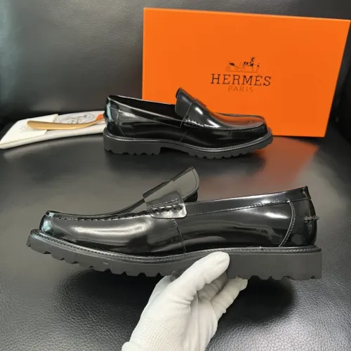 Replica Hermes Leather Shoes For Men #1434755 $125.00 USD for Wholesale