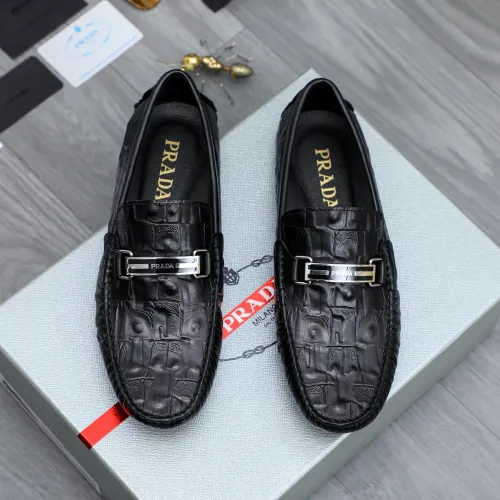 Replica Prada Leather Shoes For Men #1434768 $76.00 USD for Wholesale