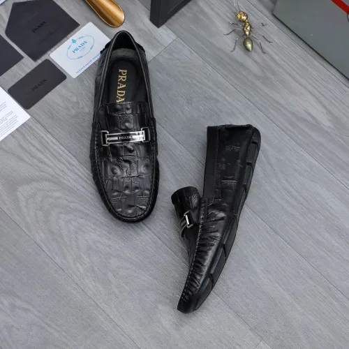 Replica Prada Leather Shoes For Men #1434768 $76.00 USD for Wholesale
