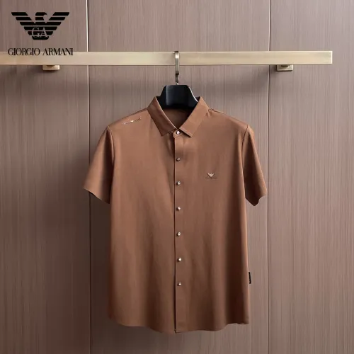 Armani Shirts Short Sleeved For Men #1436945 $52.00 USD, Wholesale Replica Armani Shirts