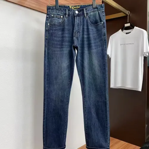 Replica Fendi Jeans For Men #1438294 $48.00 USD for Wholesale